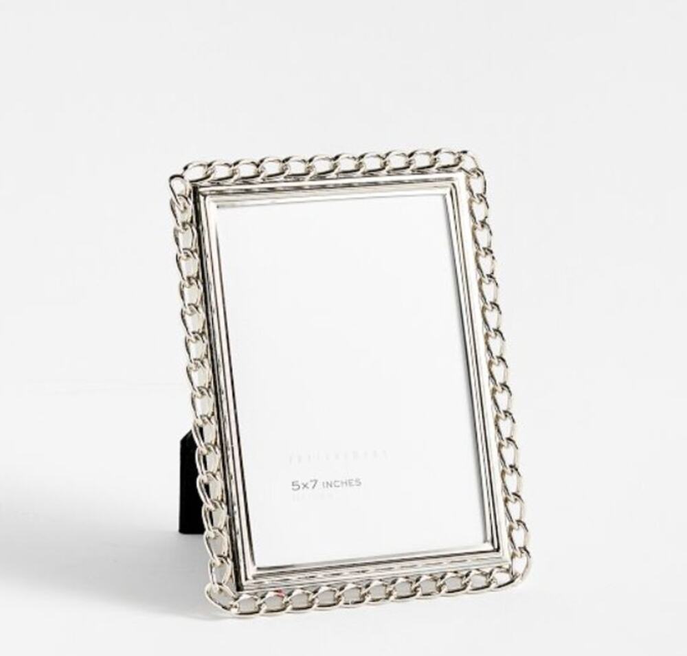 Pottery Barn Metal Chain 4x6 Silver Picture Frame NEW In Box